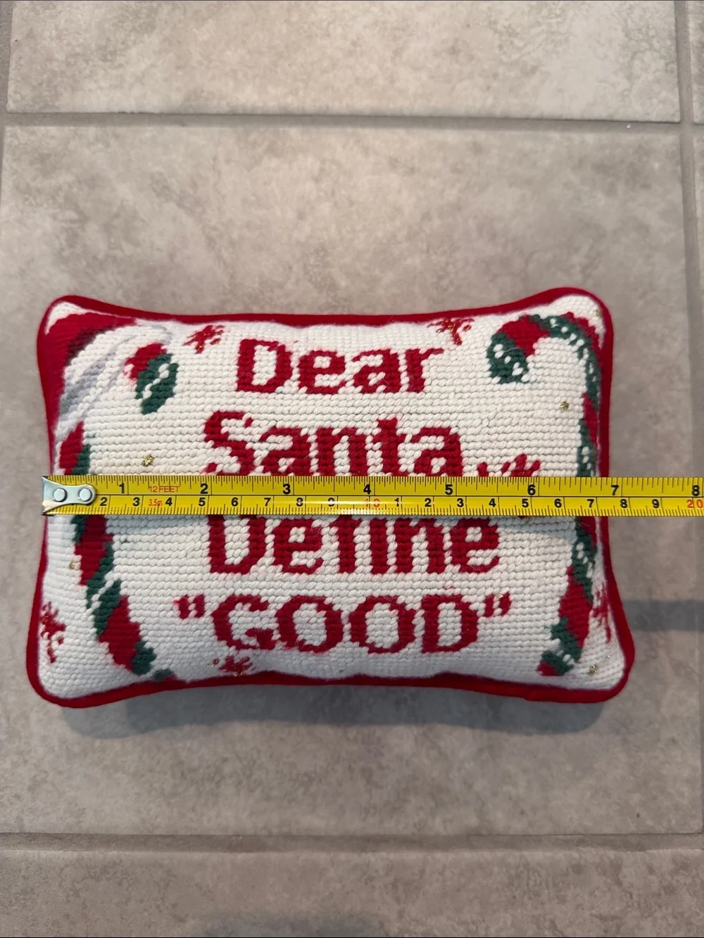 Holiday Needlepoint Pillow Set - 'Dear Santa' Messages